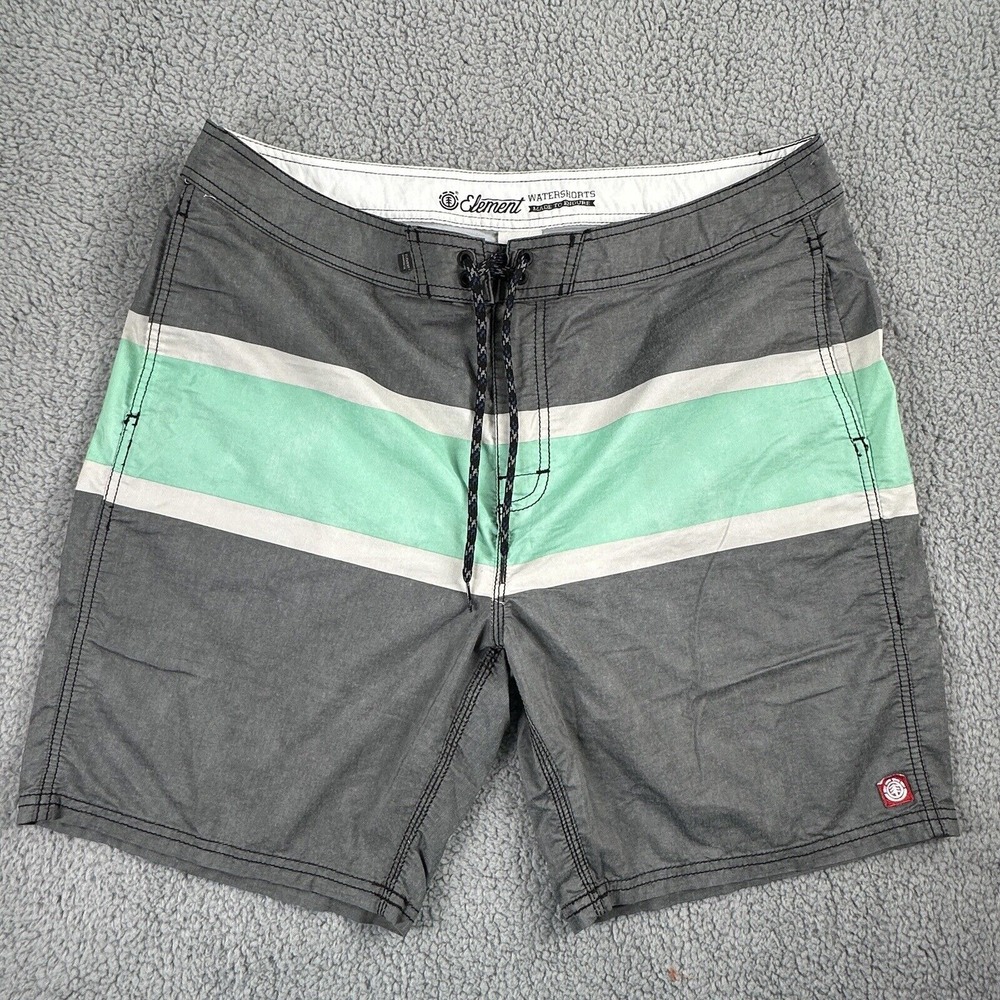 Element Water Shorts Board Shorts Surfing -Skateboarding Size 36 Gray Green‎
